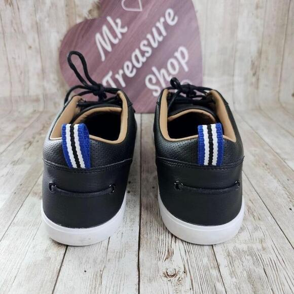 Men's Lacoste Black Leather Sneakers Size 11.5 - Picture 3 of 7